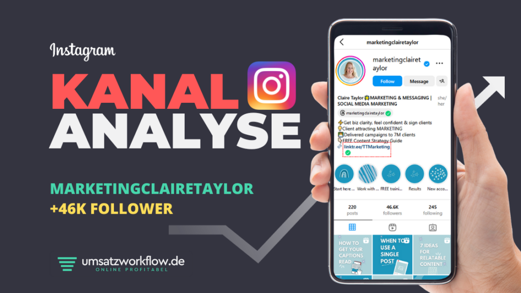 Instagram Kanalanalyse - wie es Claire Taylor zu über 46k Follower schaffte